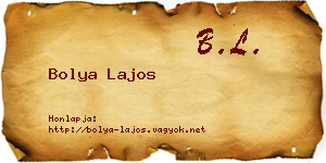 Bolya Lajos névjegykártya