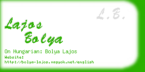 lajos bolya business card